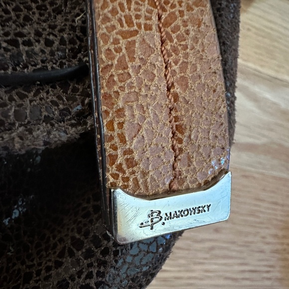 B Markowsky Brown Leather Handbag Purse - Picture 4 of 16